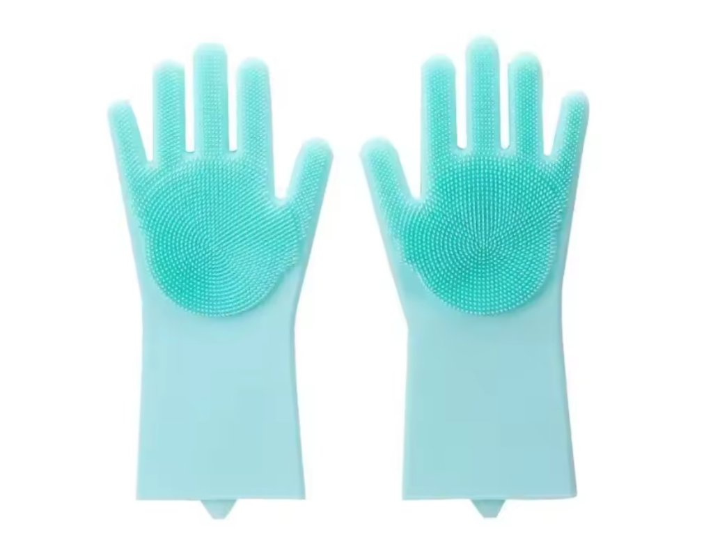 Silikónové rukavice na umývanie riadu 3